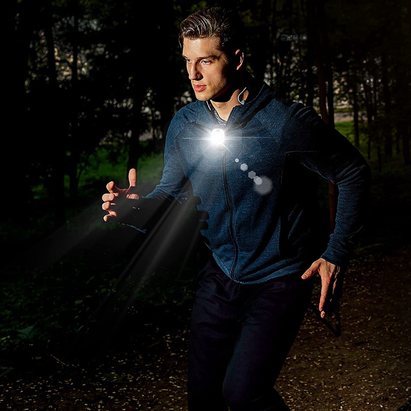 Running Gear On - ABUP-2X 屋外ナイトクリップオンランニングライト反射 USB 充電式 LED ライトランニングギア安全ライトランニング