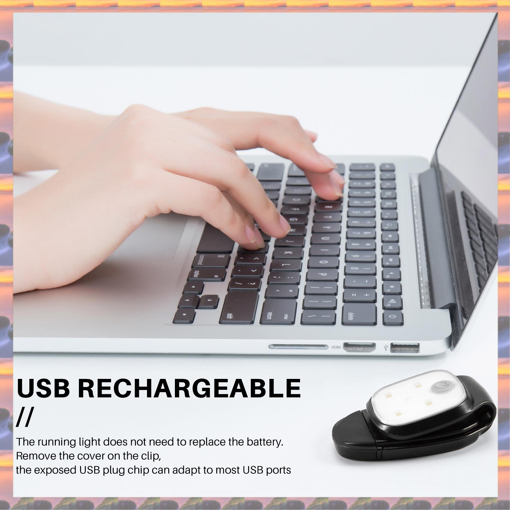 Running Gear On - ABML 屋外ナイトクリップオンランニングライト反射 USB 充電式 LED ライトランニングギア安全ライトランニングアクセサリー