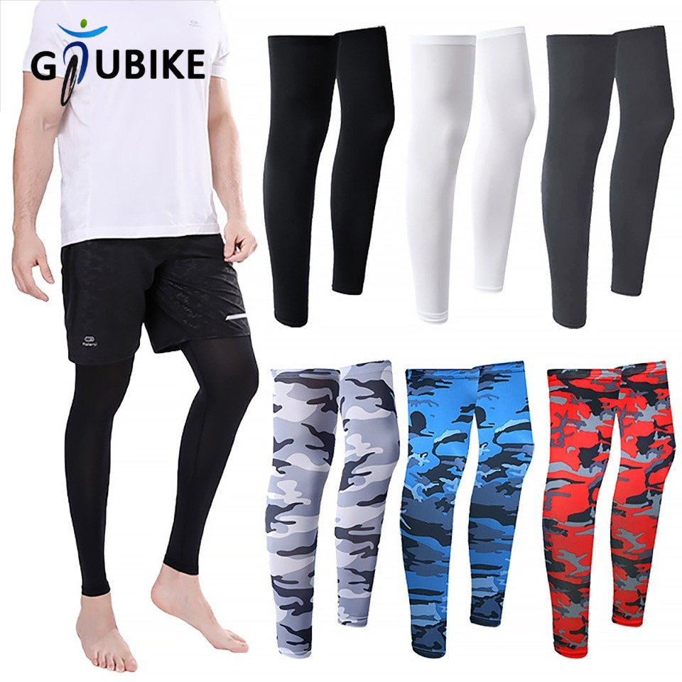 Running Gear Parts - GTUBIKE 1 ペア夏ランニングサイクリング脚スリーブアイスシルク UV 保護圧縮ノンスリップレッグウォーマー冷却スポーツギア