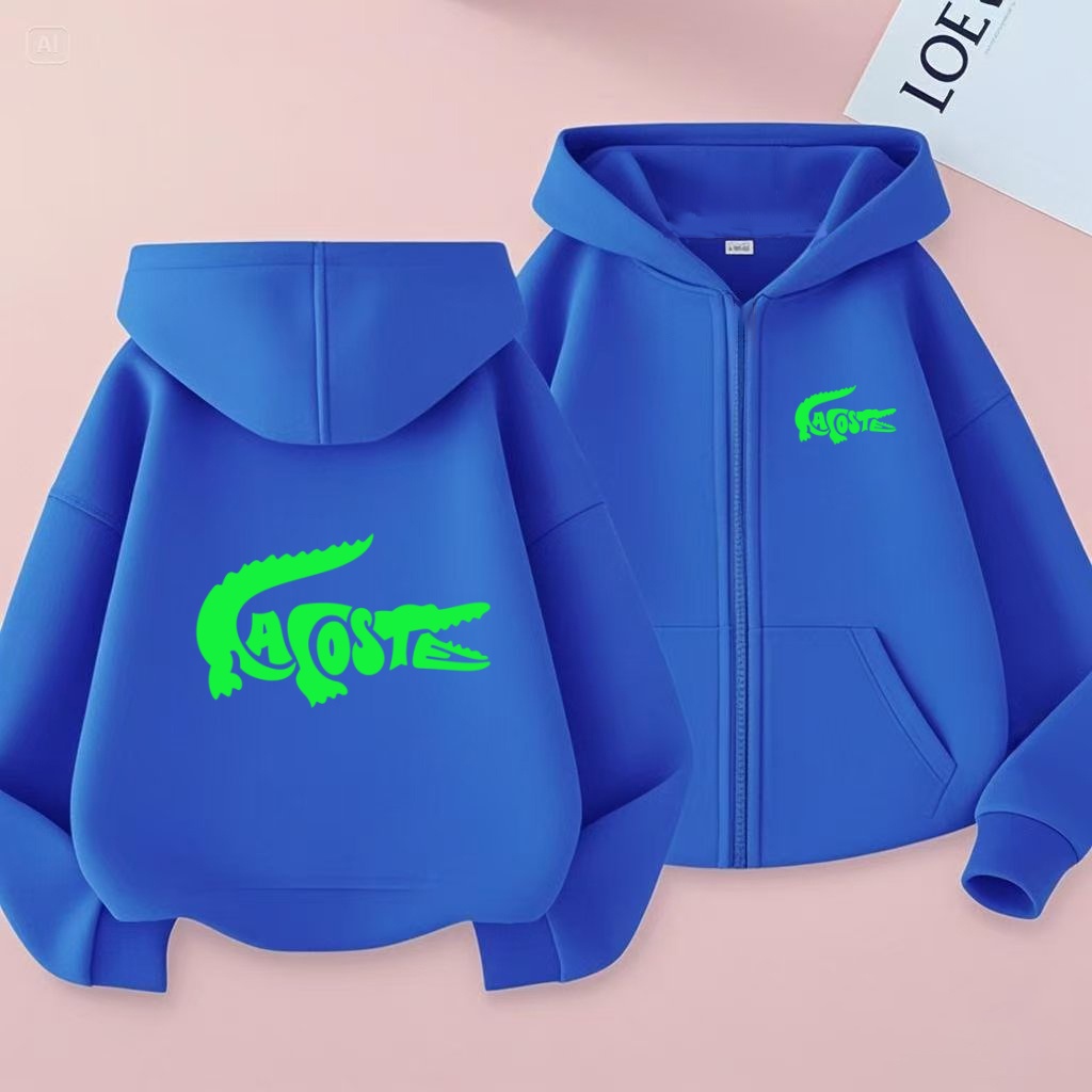 Running Gear Kids - キッズ長袖カーディガンパーカー ジッパースタイルスウェットシャツ 3-12歳 男の子 女の子 レタースポーツトップ