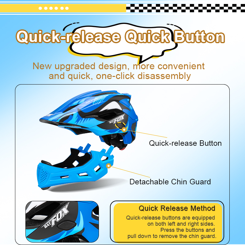 BATFOX キッズフルフェイスバイクヘルメット取り外し可能 - Running Gear Kids のレビューと価格
