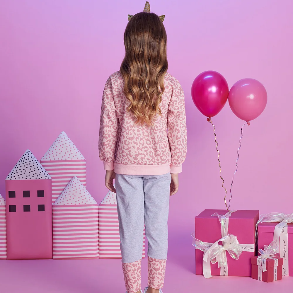 Vikita-女の子のヒョウ柄の服セット,スウェットシャツと - Running Gear Kids のレビューと価格