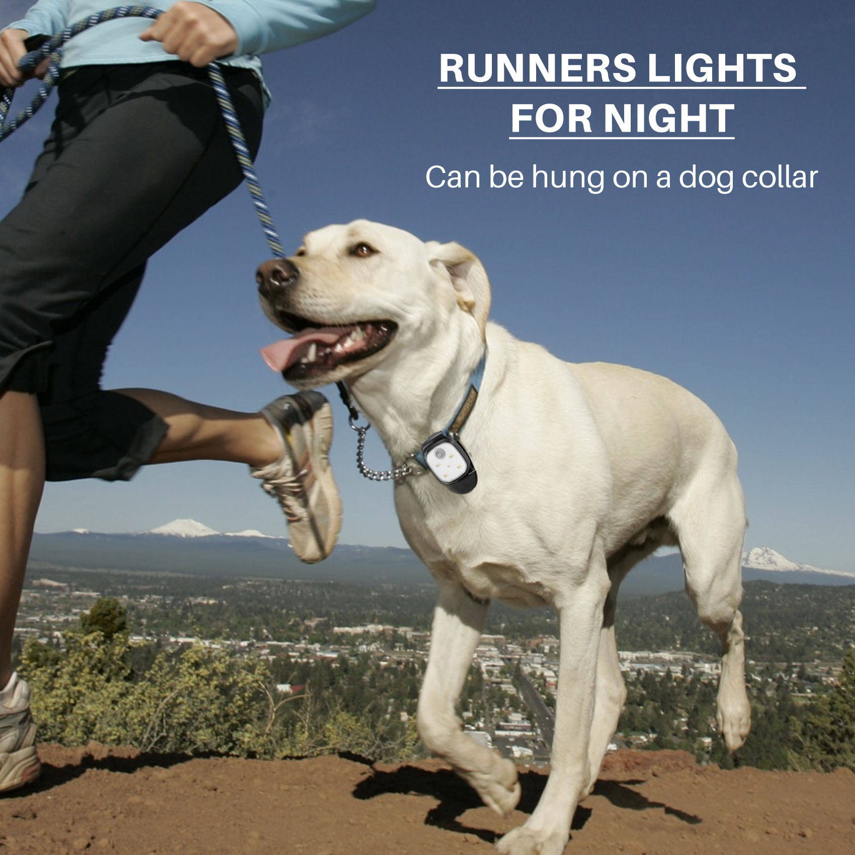 ABLL製、屋外用、夜間走行用クリップ式ライト。反射素材付き - Running Gear On のレビューと価格