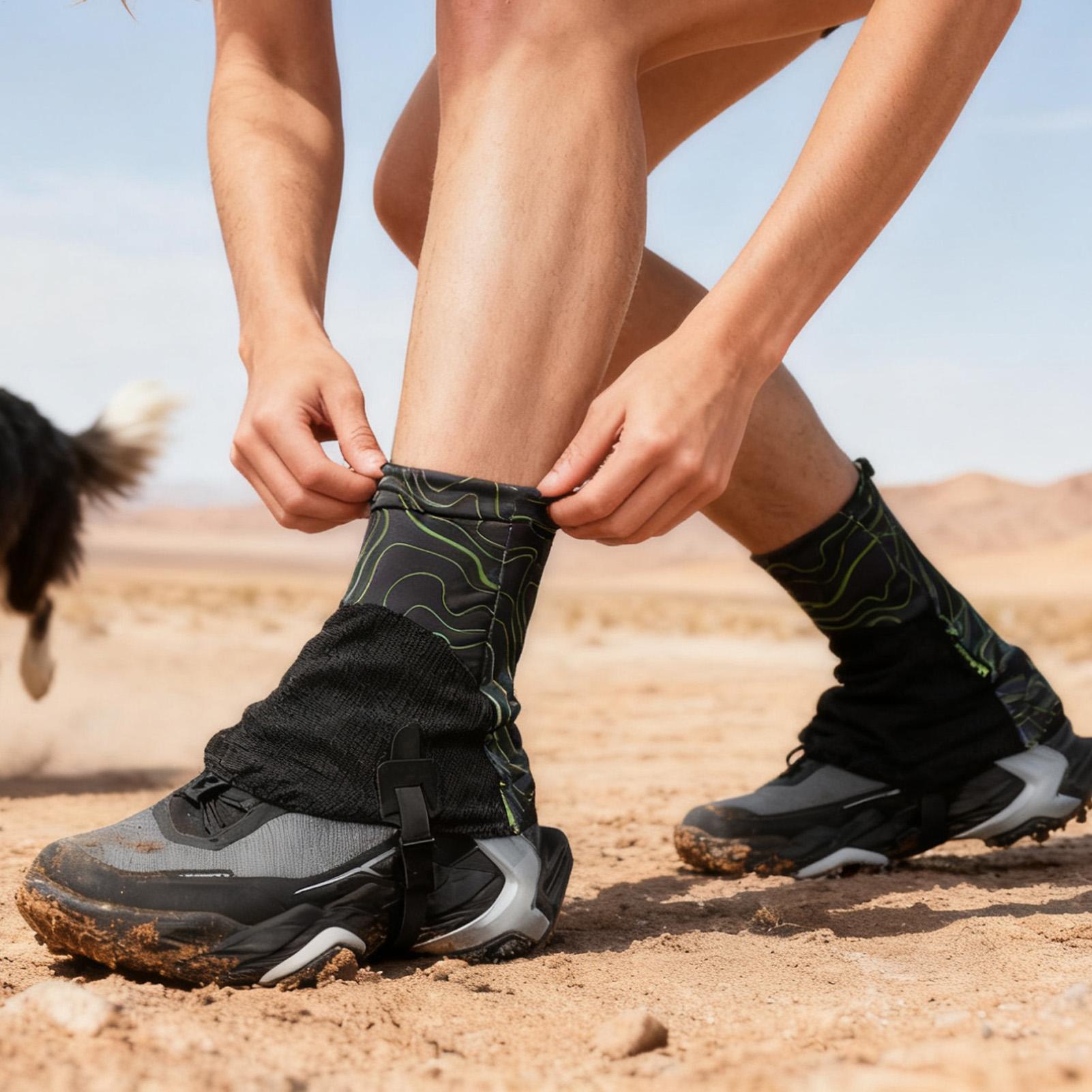 1ペアのアウトドアトレイルゲートル、ハイキング、登山、砂漠ラ - Trail Running Gaiter のレビューと価格