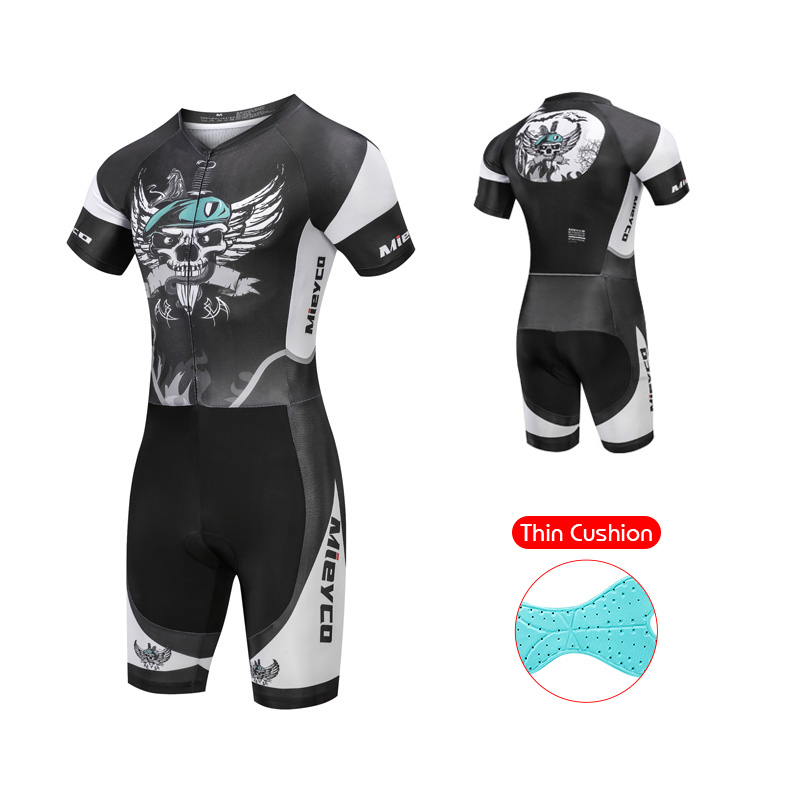 メンズトライアスロンスーツ 半袖パッド入りサイクリングスキン - Running Gear Men Sale のレビューと価格
