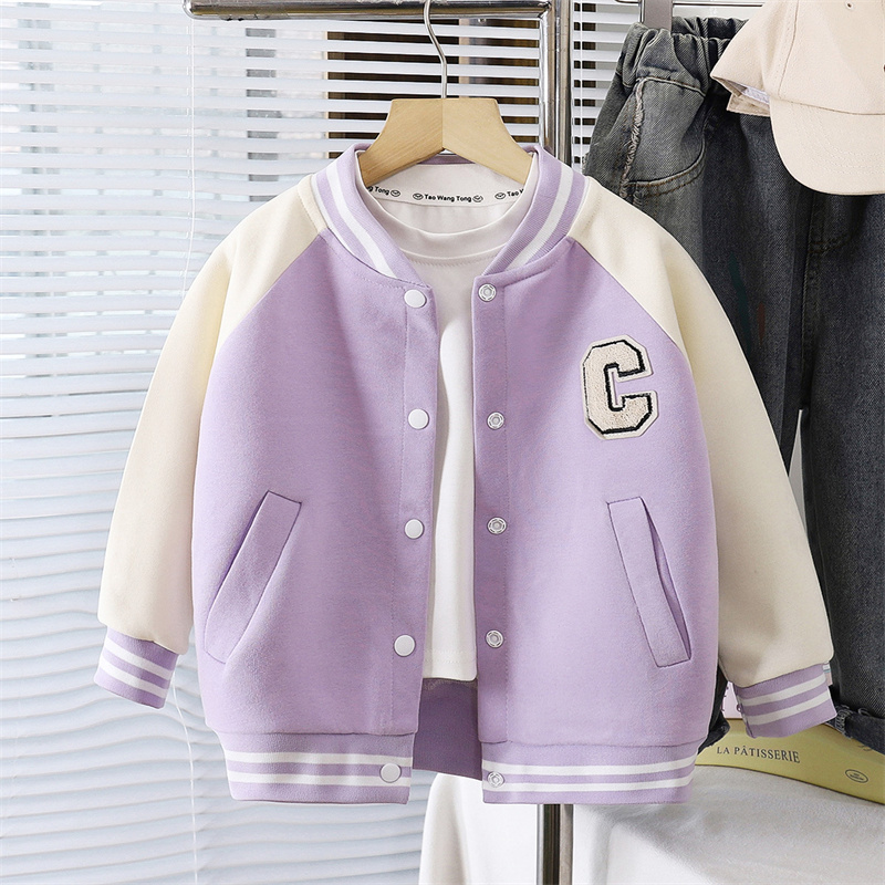 子供の野球ジャケットボーイズファッションコート秋女の子手紙カ - Running Gear Kids のレビューと価格