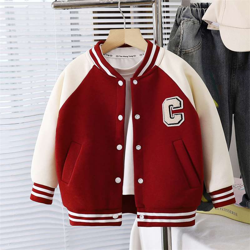 子供の野球ジャケットボーイズファッションコート秋女の子手紙カ - Running Gear Kids のレビューと価格