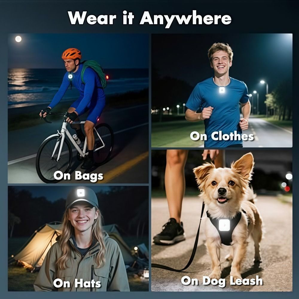 充電式屋外ナイトランニングライト超高輝度3段階LEDランニン - Running Gear On のレビューと価格