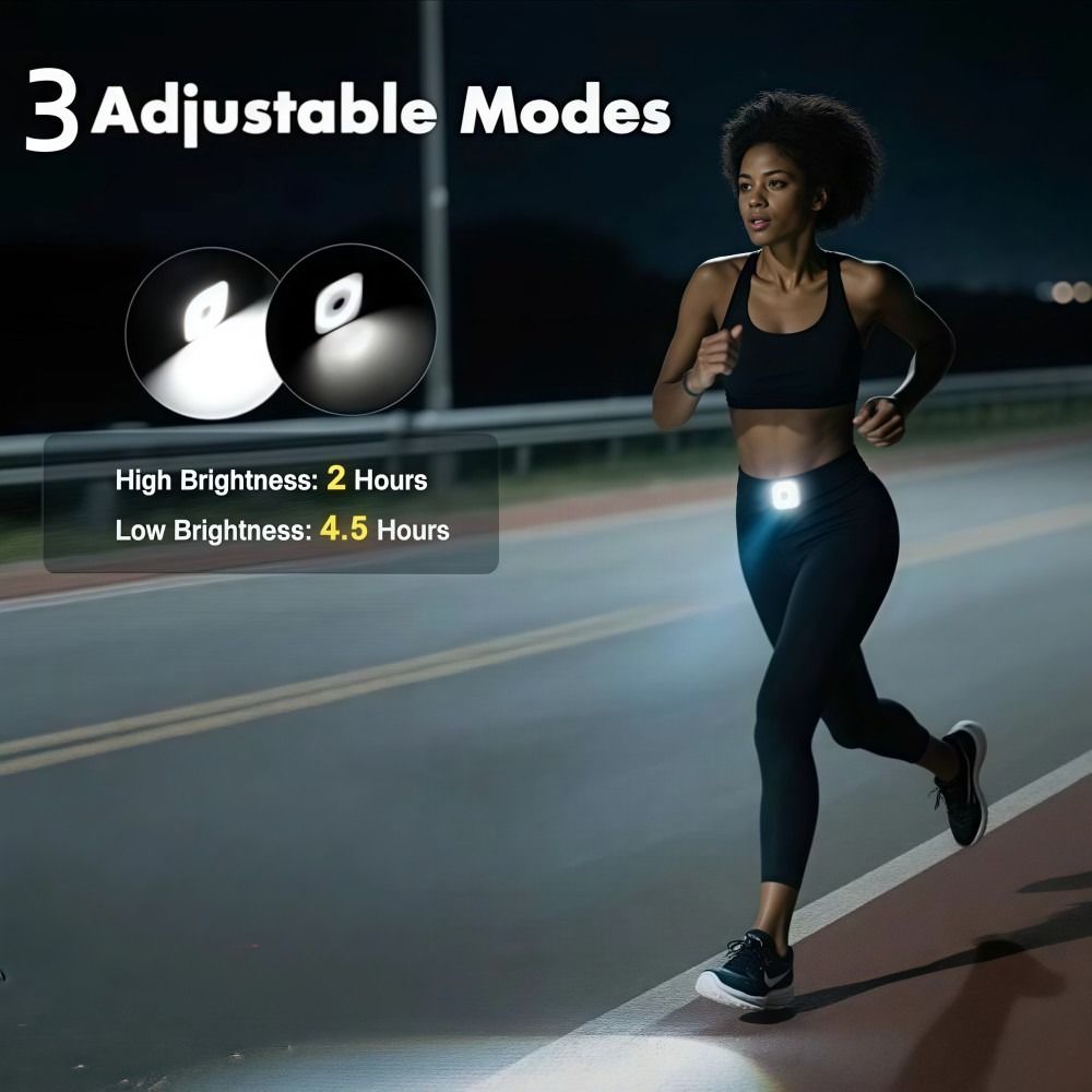 充電式屋外ナイトランニングライト超高輝度 3 ギア LED  - Running Gear On のレビューと価格